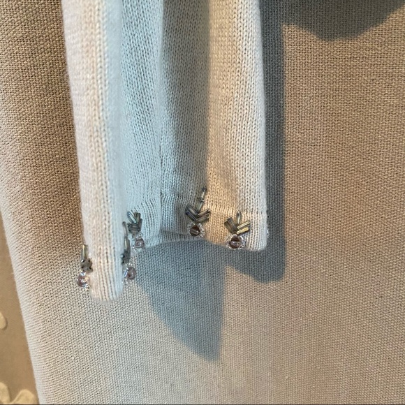 Vintage Look Easel Hand Beaded Cashmere Silk Cotton  Fancy Dressy Sweater Size L - Picture 6 of 10